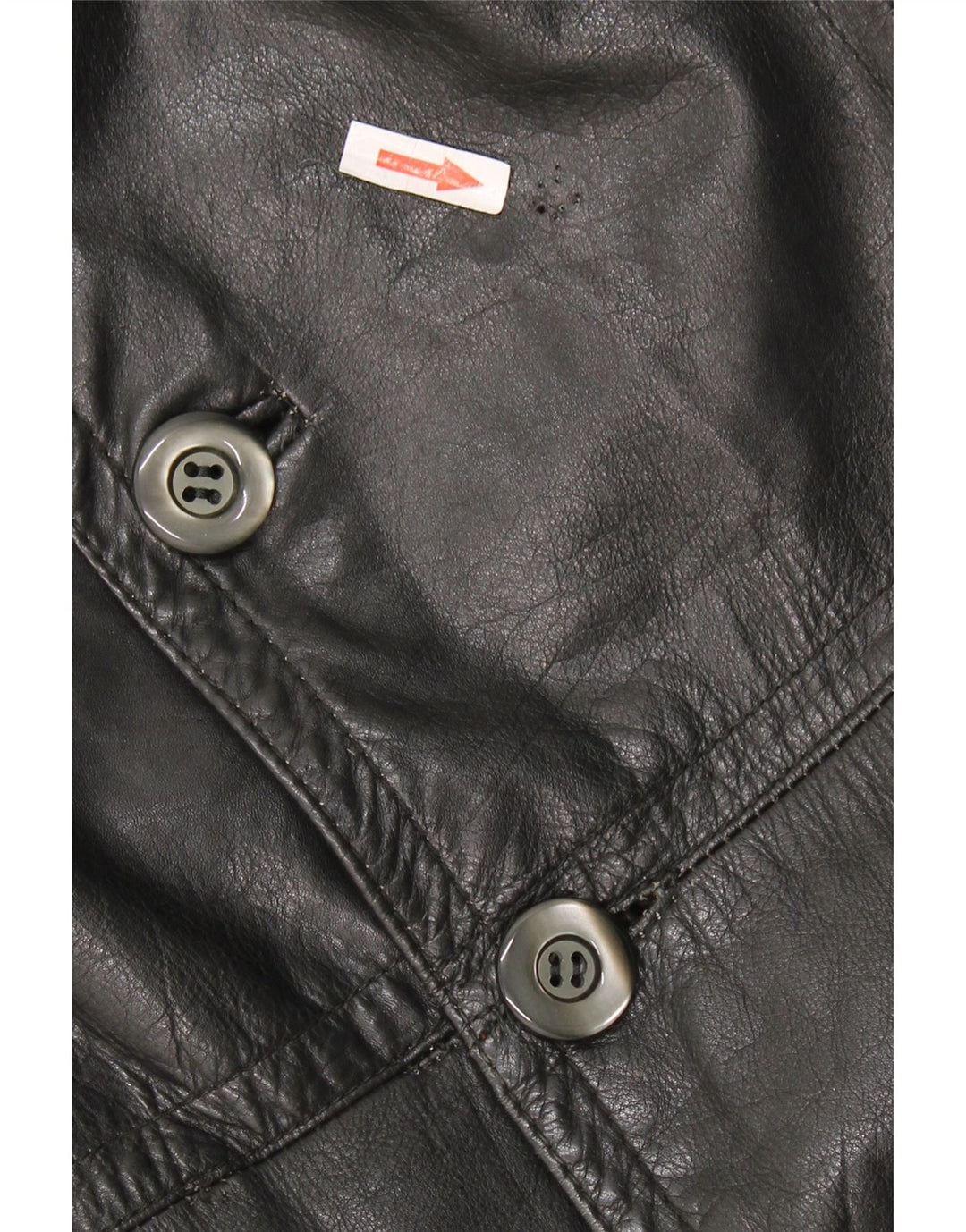 Vintage Herren Ledermantel UK 40 Großes schwarzes Leder