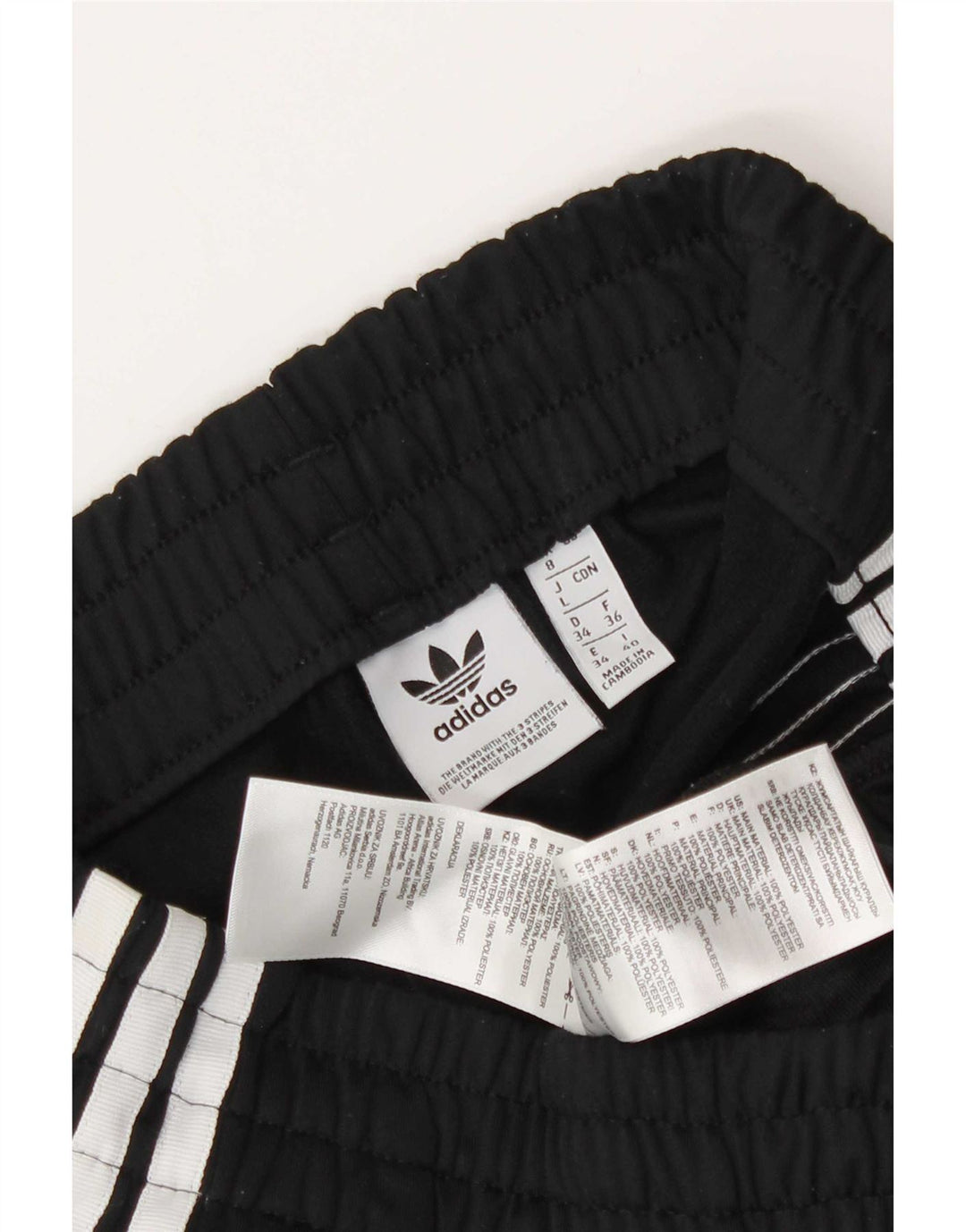 Adidas Damen Sportshorts UK 8 Small Schwarz Polyester