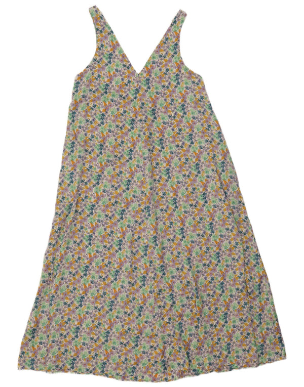 Ärmelloses Maxikleid für Damen von Zara, Gr. 40, Größe S, mehrfarbig, mit Blumenmuster