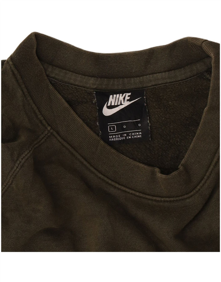 Nike Herren-Sweatshirt mit Grafik, groß, Khaki, Farbblock