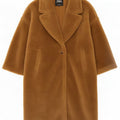 Zara Damen Teddybär-Übergroßer Mantel UK 14 Mittelbraunes Polyester