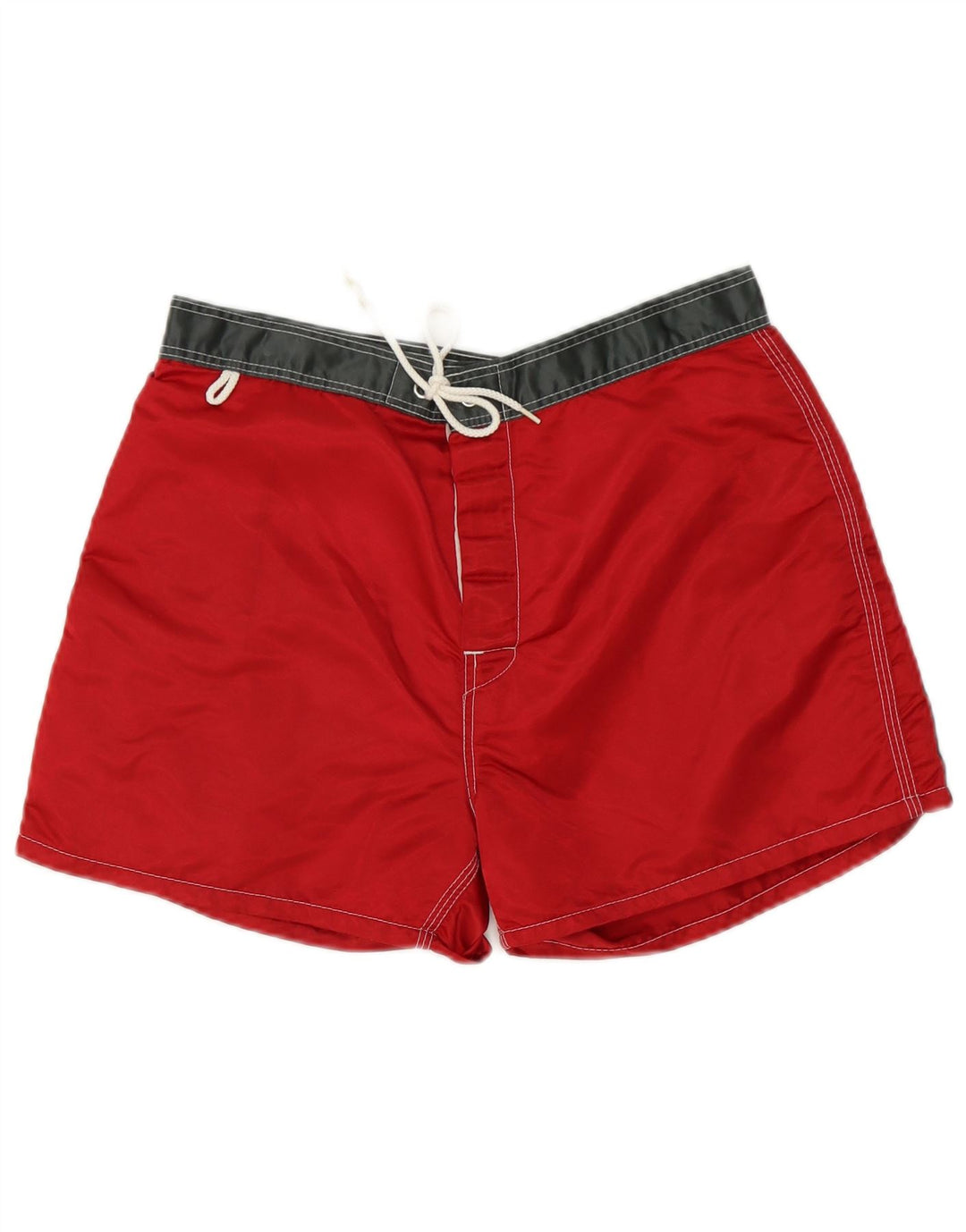 Sundek Herren-Badeshorts mit Grafik, mittelrot, gestreift, Nylon