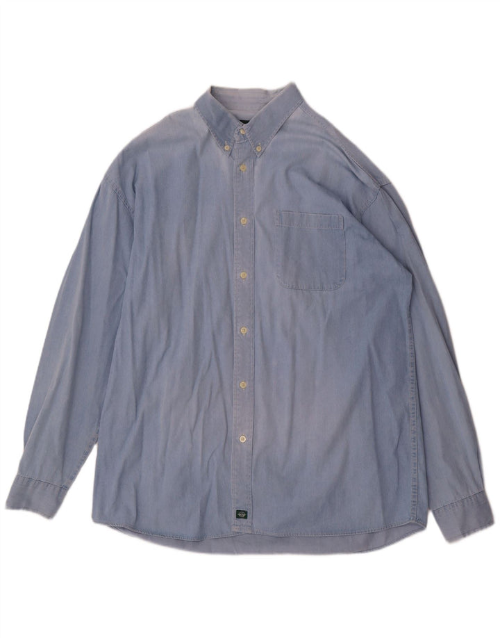 Dockers Herrenhemd XL, blaue Baumwolle
