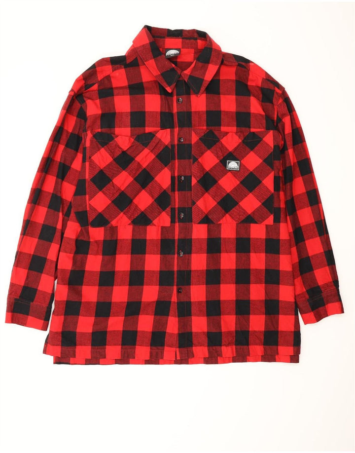 SOUTHPOLE Herren-Flanellhemd 2XL aus roter Gingham-Baumwolle