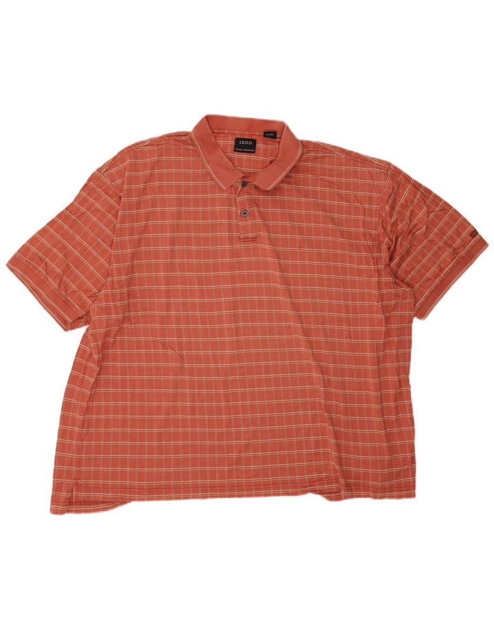 Izod Herren Poloshirt 2XL Orange Karo Baumwolle