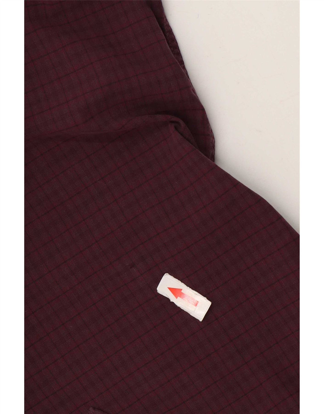 Calvin Klein Herren-Hemd, mittelgroß, Burgunderrot, Gingham-Baumwolle