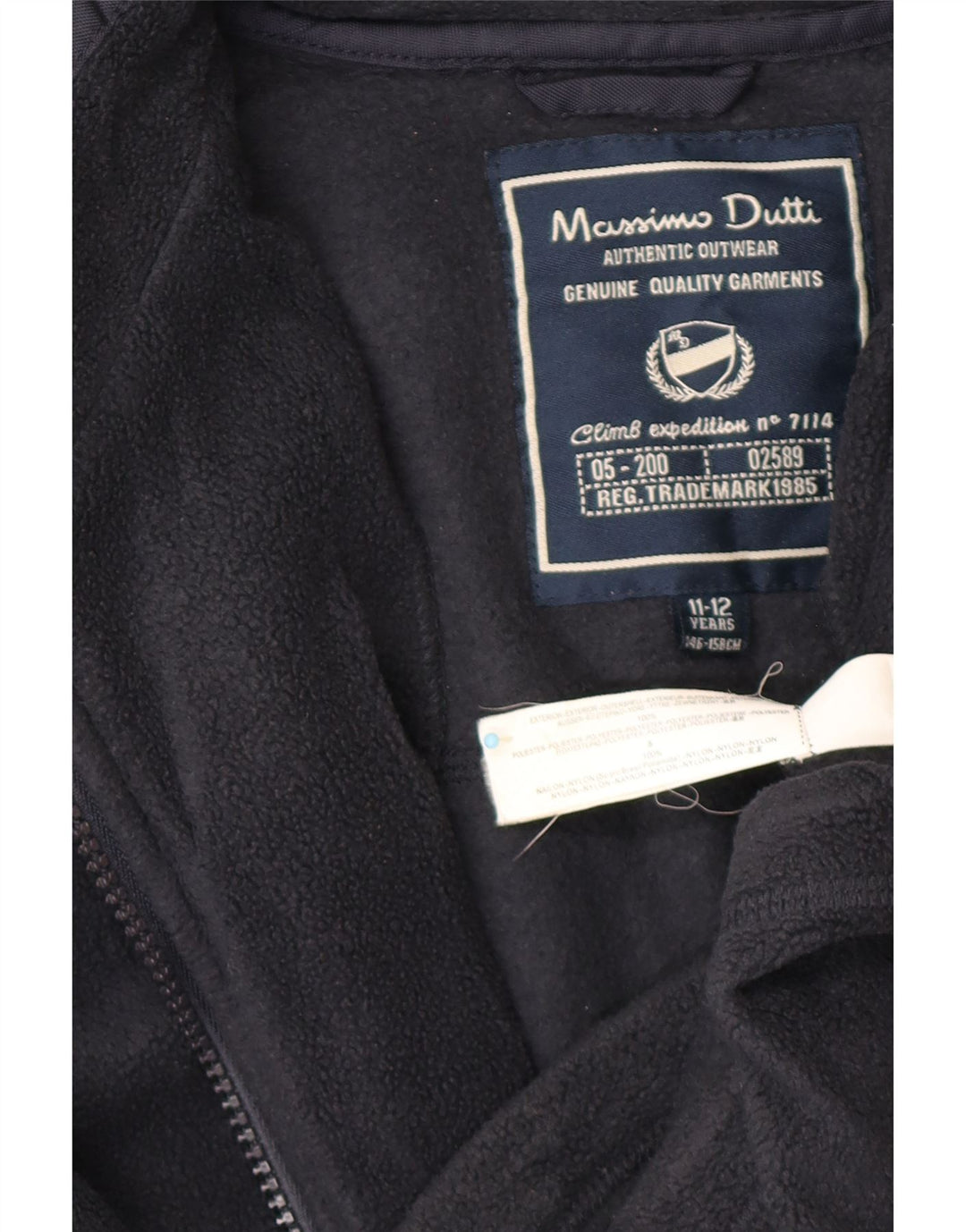 MASSIMO DUTTI Jungen-Fleecejacke mit Grafik, 11–12 Jahre, marineblaues Polyester