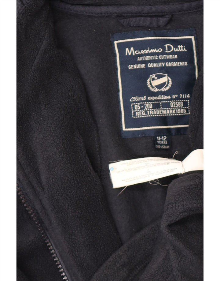 MASSIMO DUTTI Jungen-Fleecejacke mit Grafik, 11–12 Jahre, marineblaues Polyester