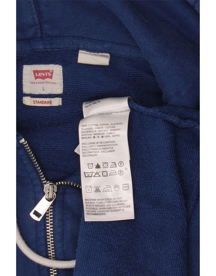 Levi's Herren Standard-Kapuzenpullover mit Reißverschluss, groß, aus blauer Baumwolle