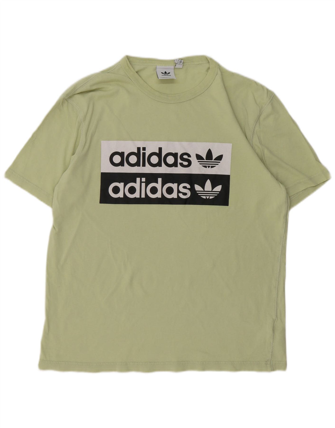 Adidas Herren Grafik-T-Shirt aus mittelgrüner Baumwolle