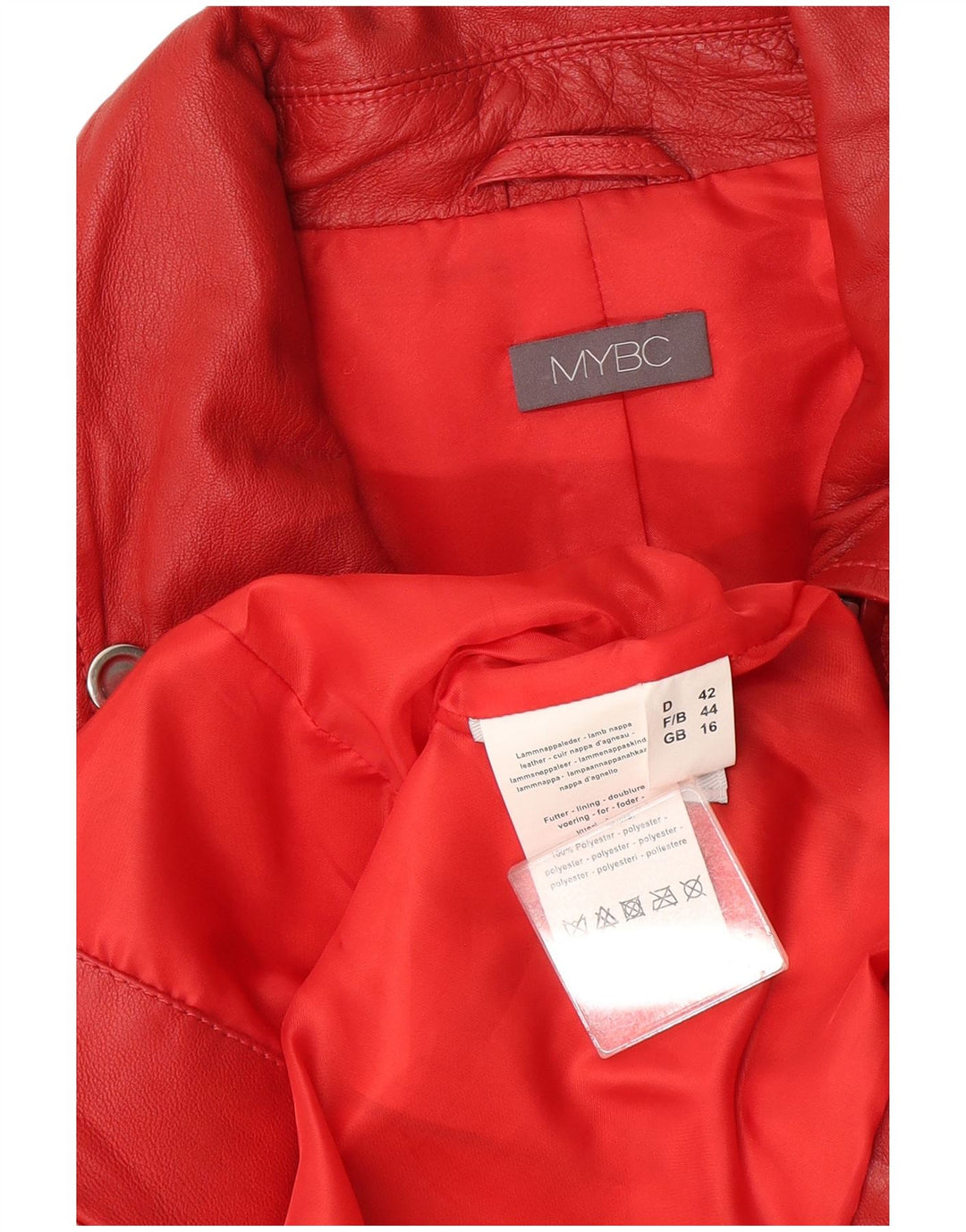Vintage Damen Bikerjacke UK 16 Großes rotes Leder