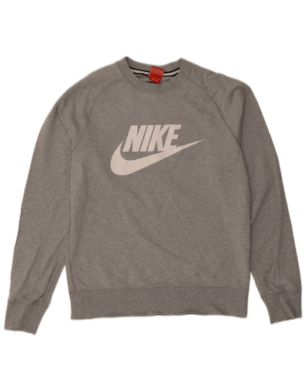 Nike Herren-Sweatshirt mit Grafik, Größe S, Grau meliert