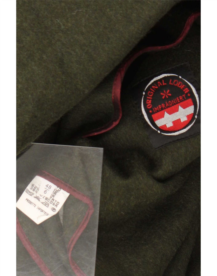 Loden Herrenmantel IT 48 Medium Khaki Wolle