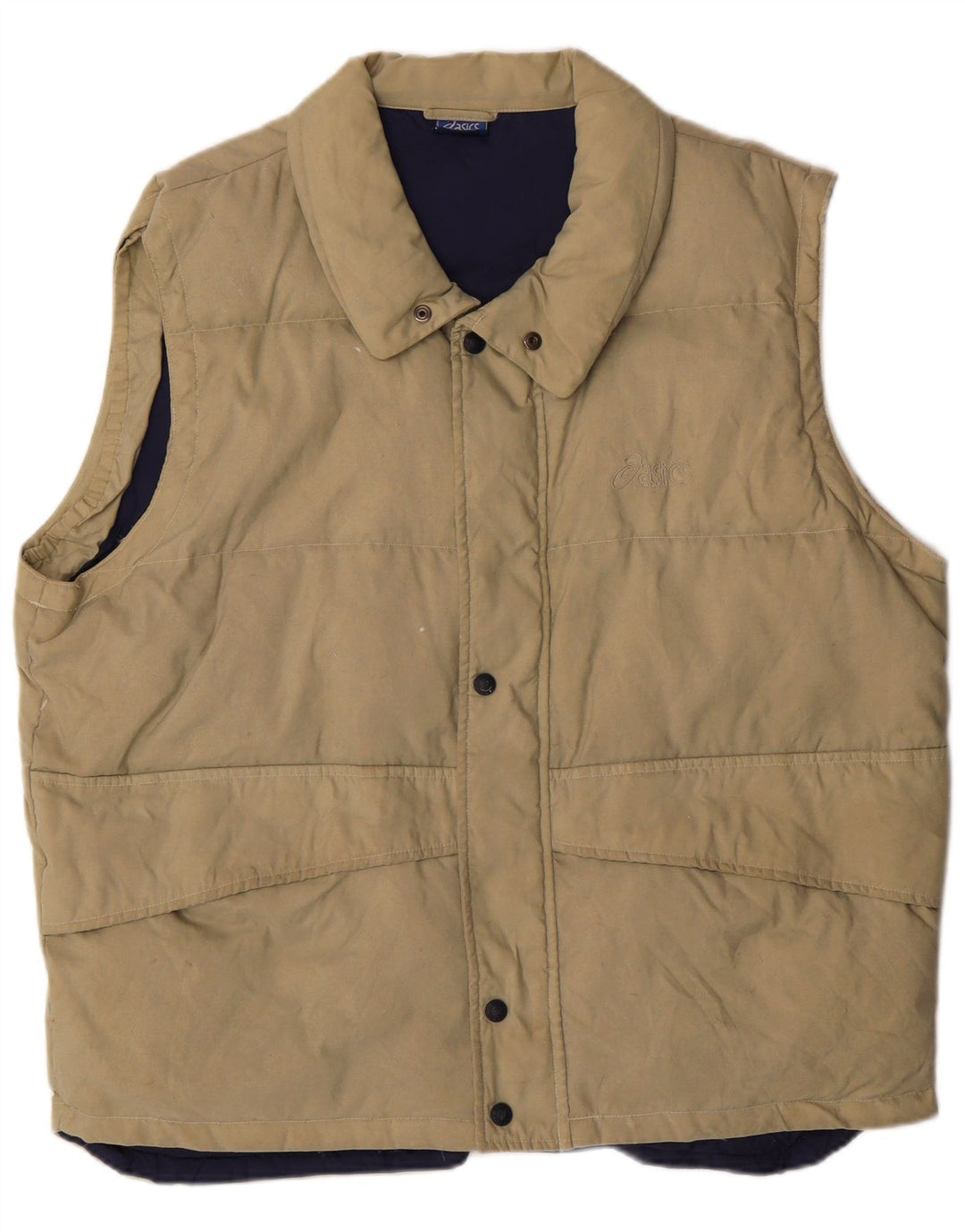 Asics Herren Wattierte Weste UK 40 Large Beige Polyamid