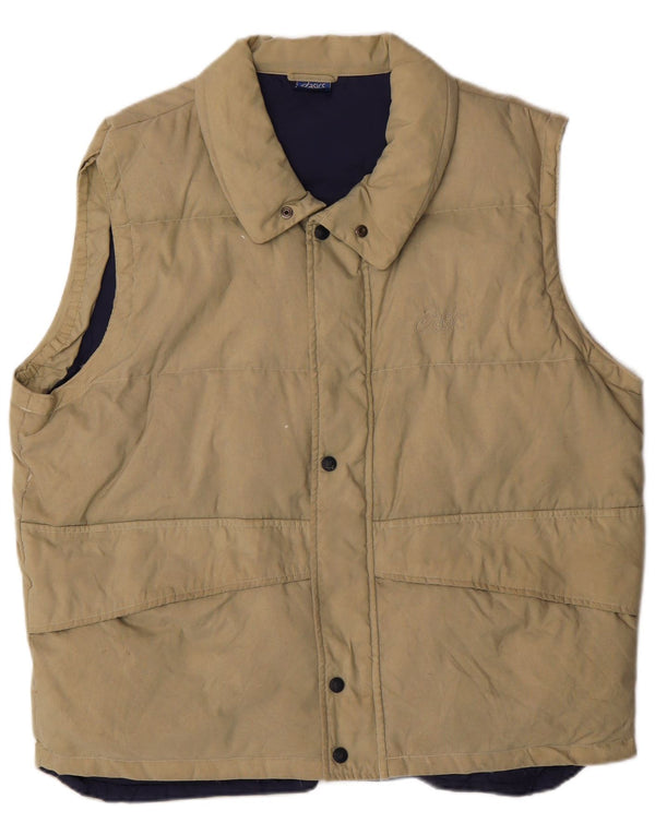 Asics Herren Wattierte Weste UK 40 Large Beige Polyamid