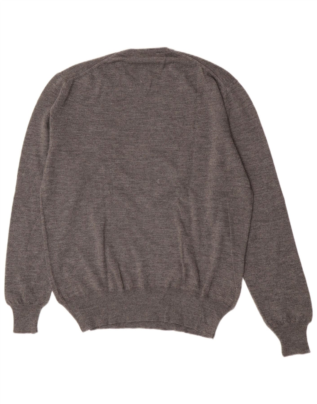 Rodrigo Herren-Pullover mit Rundhalsausschnitt, Größe 52, groß, graue Schurwolle