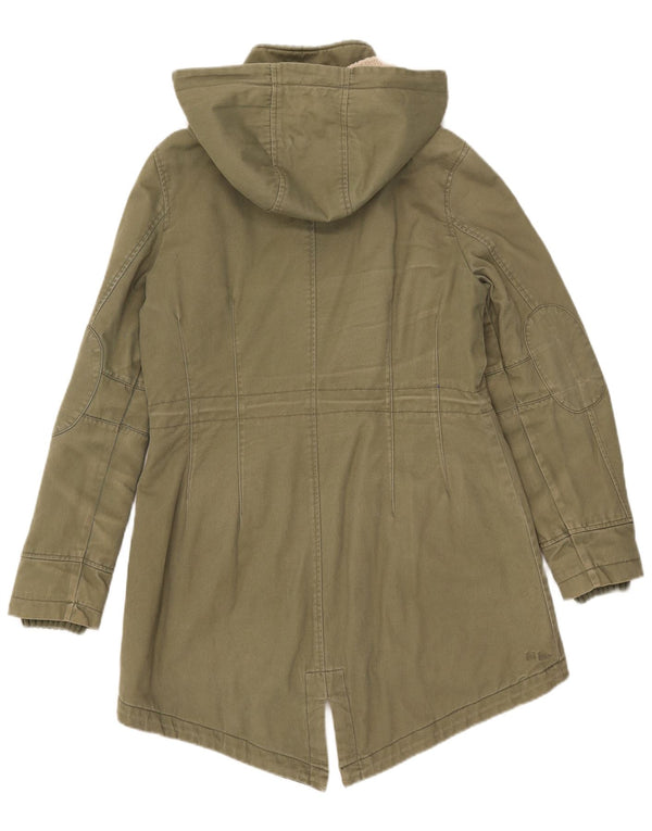 Fat Face Damen-Parka mit Kapuze, UK 14, mittlere Khaki-Baumwolle