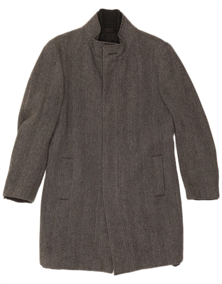 Zara Herrenmantel UK 40 Large Grau Herringbone
