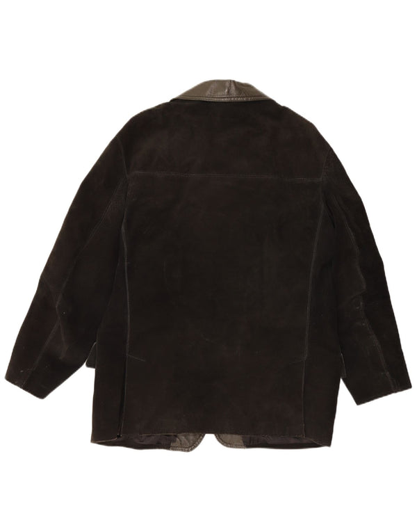Vintage Mens 3 Button Suede Blazer Jacket UK 38 Medium Black
