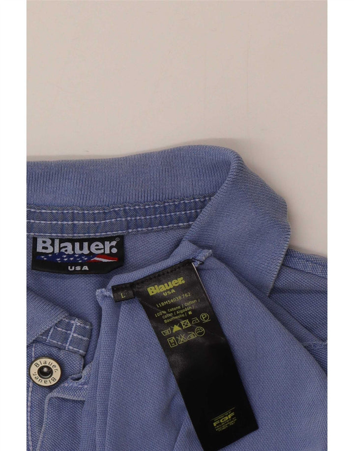 Blauer Herren-Poloshirt, große blaue Baumwolle