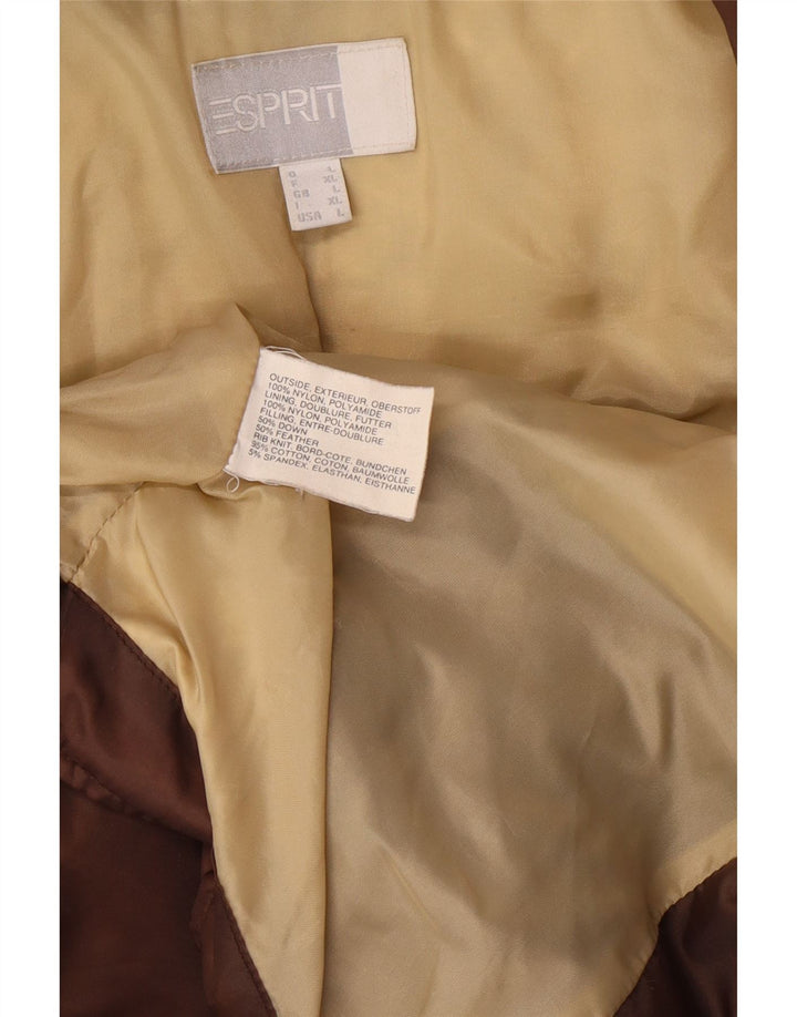 ESPRIT Damen Wattierte Jacke UK 16 Large Braunes Nylon