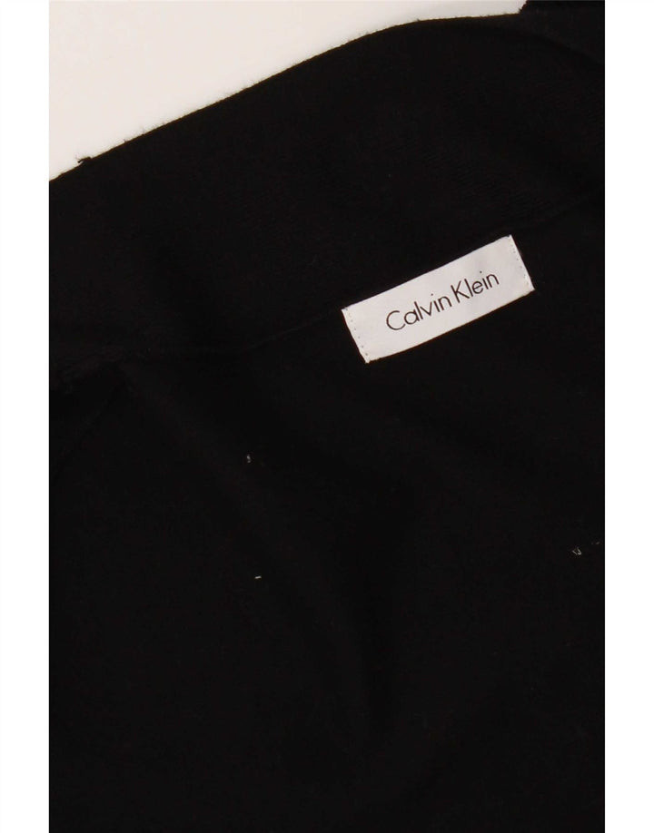 Calvin Klein Damen Crop Top Langarm UK 12 Medium Schwarz