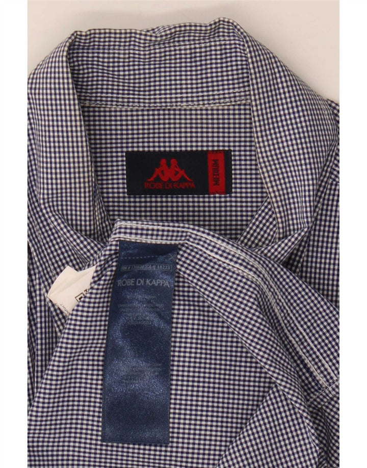 Kappa Herrenhemd aus mittelblauer Gingham-Baumwolle in Marineblau