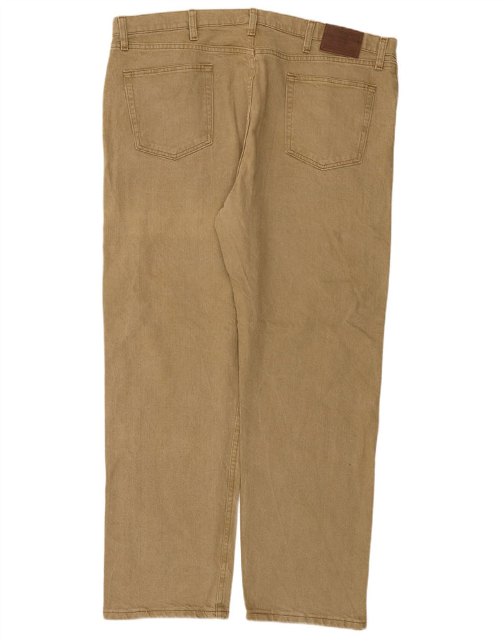 Wrangler Herren Regular Fit Straight Jeans W42 L30 Beige Baumwolle