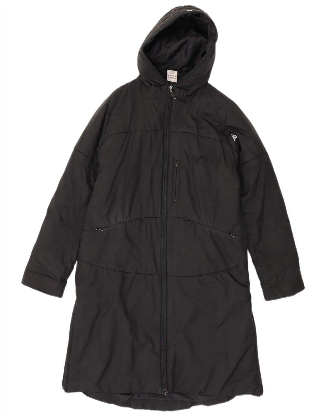 Adidas Damen Kapuzenmantel, gepolstert, UK 14, mittelschwarz, Polyester