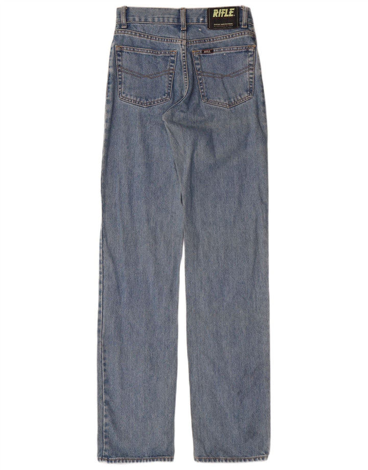 RIFLE Damen Straight Jeans W29 L34 Blaue Baumwolle
