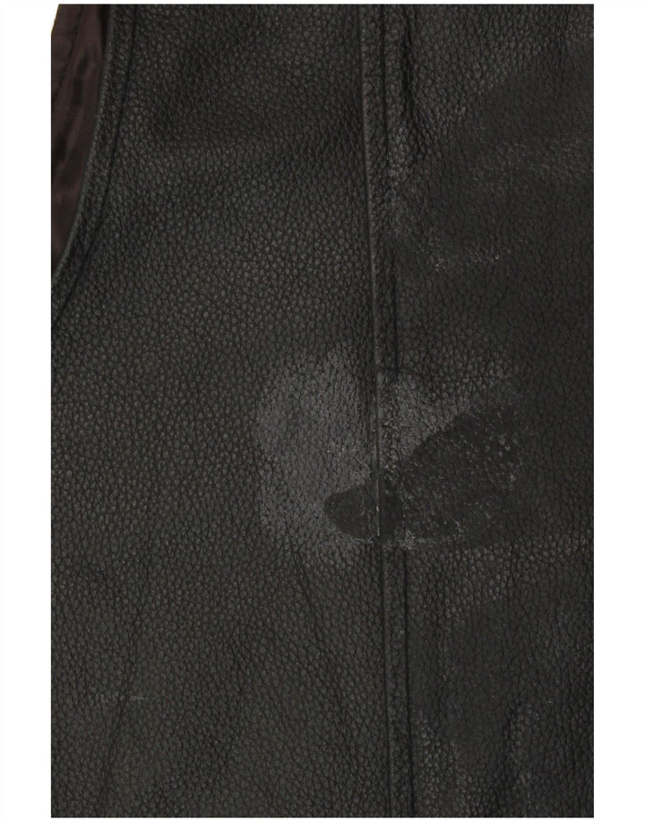 Vintage Herren Lederweste Medium Schwarz Biker