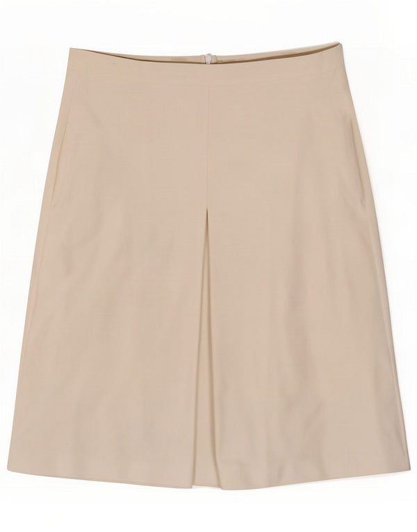 Max Mara Damen A-Linien-Rock UK 16 Large W34 Weiße Baumwolle