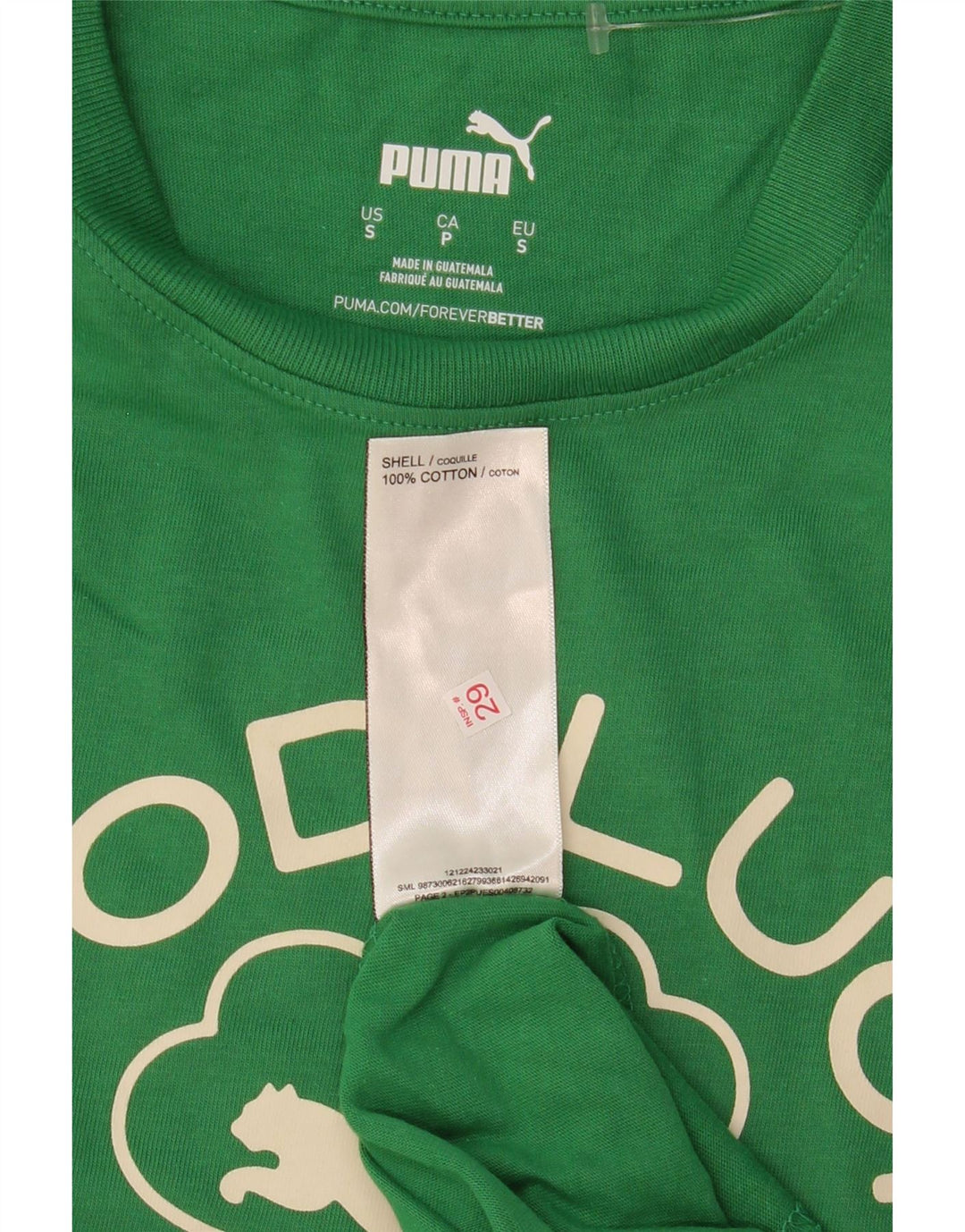 Puma Herren Grafik T-Shirt Top Small Grün Baumwolle