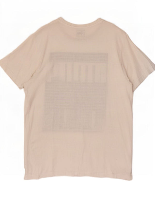 Puma Herren-T-Shirt mit Grafik, groß, aus weißer Baumwolle