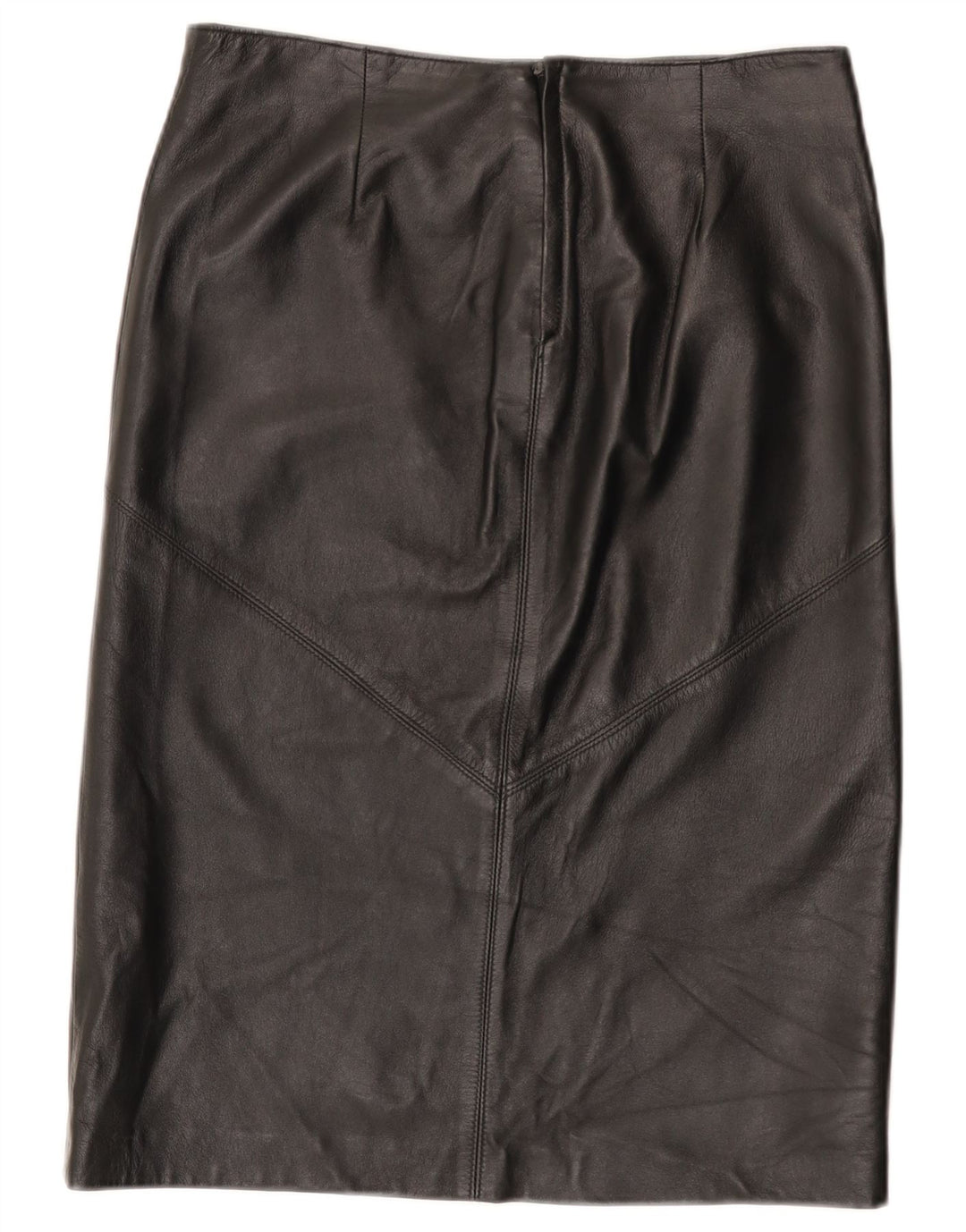 Vintage Damen Lederrock IT 44 Medium W30 Schwarzes Leder