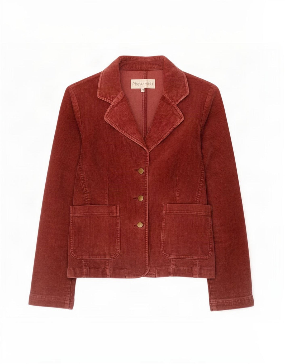 Phase Eight Damen-Blazerjacke aus Cord mit 3 Knöpfen, Größe UK 12, mittleres Burgunderrot