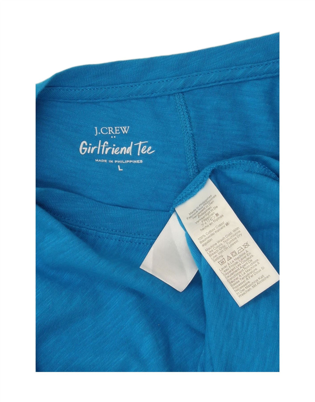 J. CREW Womens Top Long Sleeve UK 16 Large Blue Cotton Vintage J. Crew and Second-Hand J. Crew from Messina Hembry 