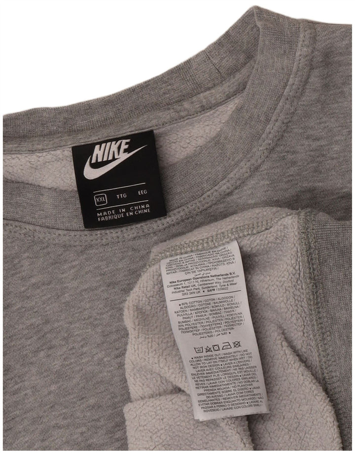 Nike Herren Sweatshirt Pullover 2XL Grau Baumwolle
