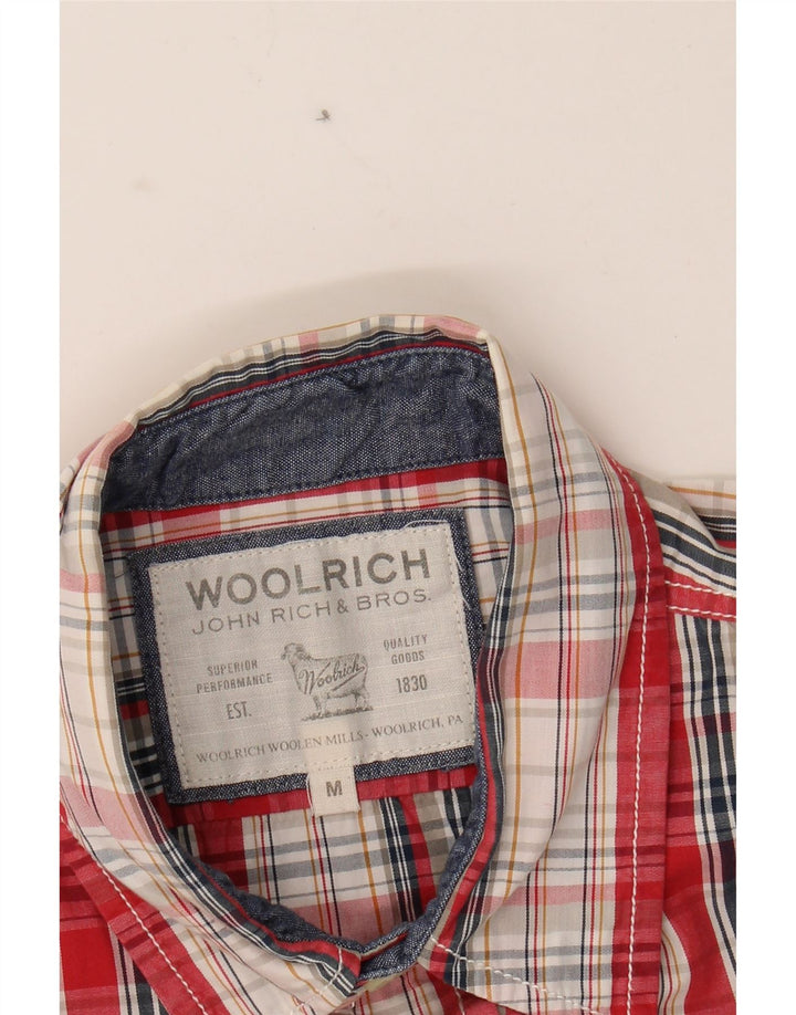 WOOLRICH Mens Short Sleeve Shirt Medium Red Check Cotton Vintage Woolrich and Second-Hand Woolrich from Messina Hembry 