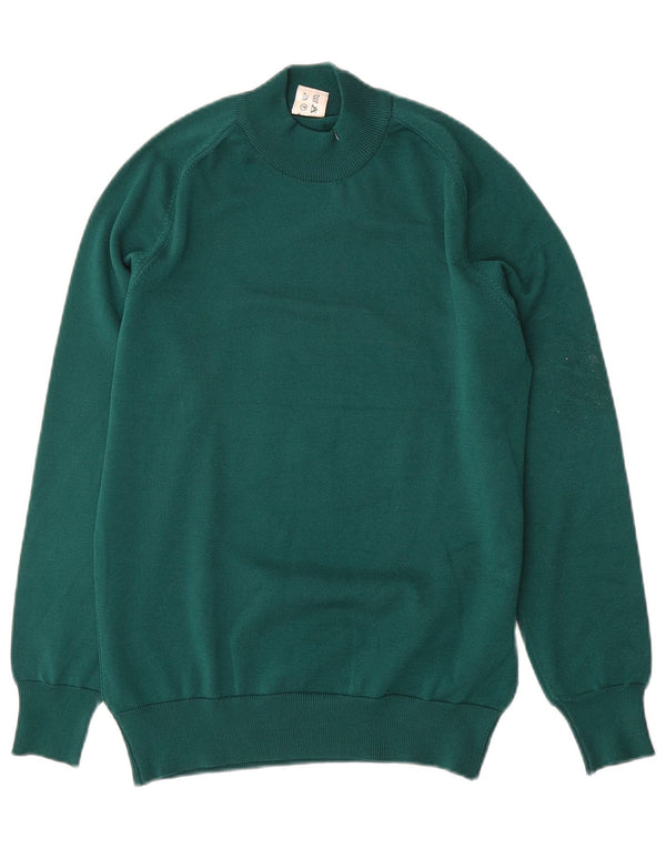 Vintage Damen Rollkragenpullover Pullover UK 12 Mittelgrün