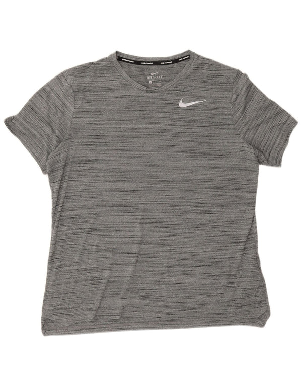 Nike Herren Dri Fit T-Shirt Top XL Grau geflecktes Polyester