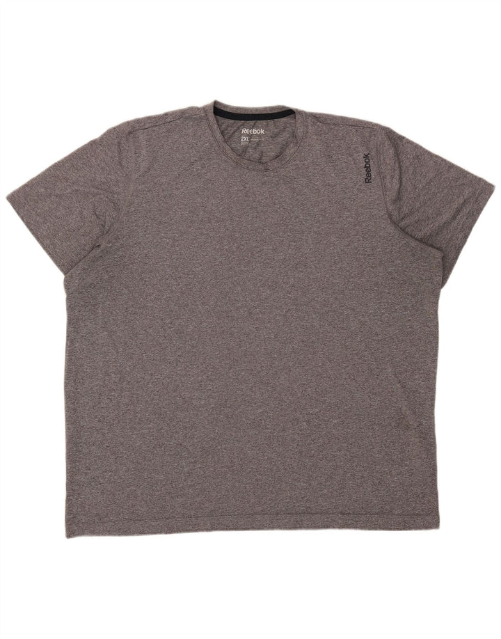 Reebok Herren T-Shirt Top 2XL Grau geflecktes Polyester