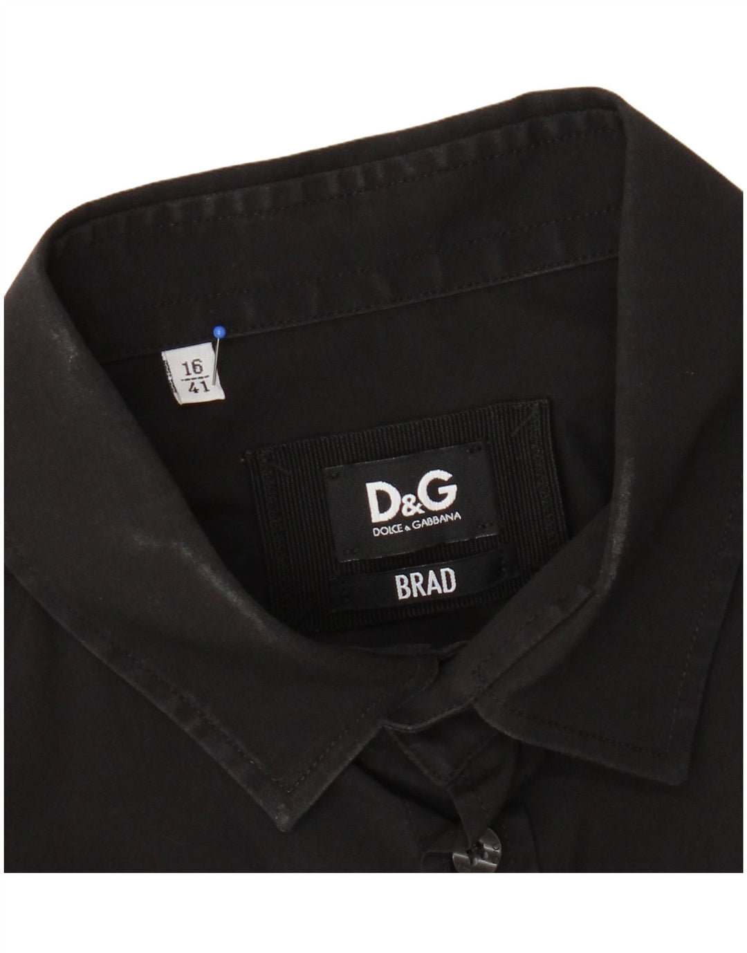 DOLCE & GABBANA Herrenhemd Größe 16 41 Große schwarze Baumwolle