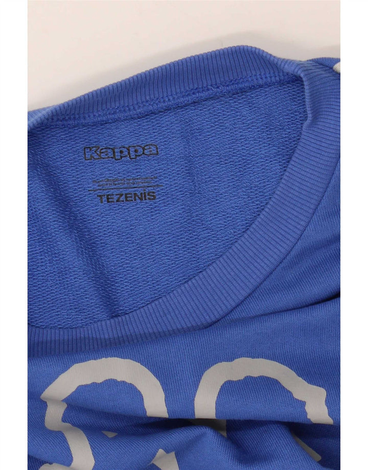 Kappa Damen Tezenis Crop Graphic Sweatshirt Pullover UK 12 Mittelblau