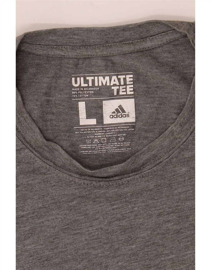 Adidas Herren Climalite T-Shirt Top Großes grau meliertes Polyester