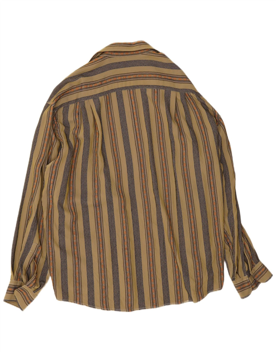 Vintage Herrenhemd XL Khaki gestreift Viskose