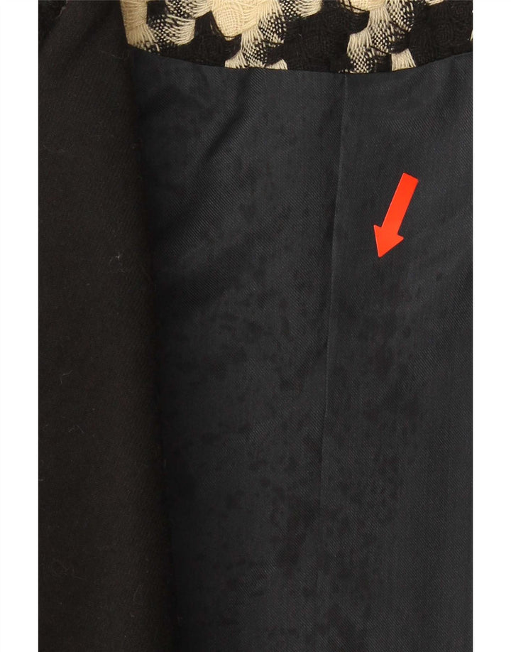Vintage Damen 1-Knopf-Blazerjacke UK 16 Großer schwarzer Hahnentrittmuster