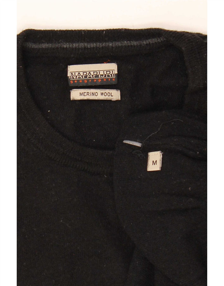 Napapijri Herren-Pullover mit Rundhalsausschnitt, mittelschwarze Wolle
