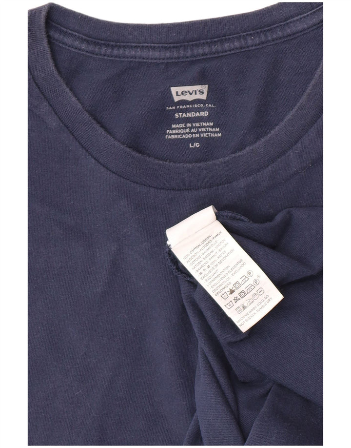 Levi's Herren-T-Shirt-Oberteil, groß, marineblau, Baumwolle