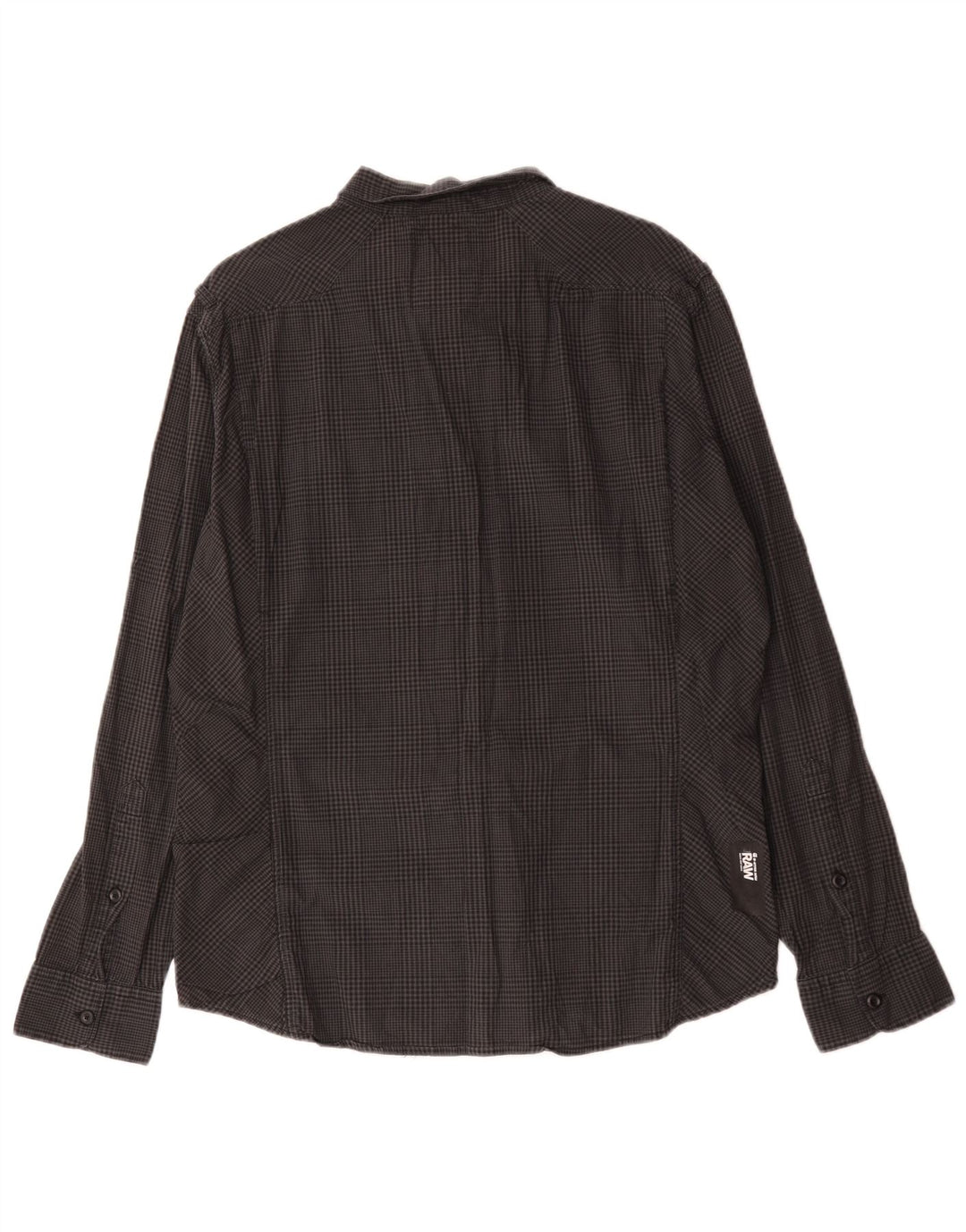 G-Star Herren-Grafikhemd XL aus grauer Gingham-Baumwolle